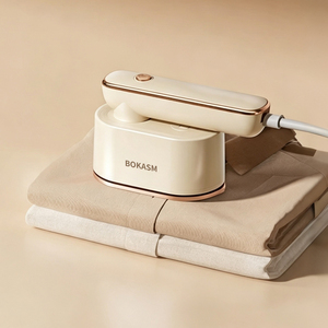BOKASM Steam <b>Iron</b> Brush Electric Household Portable Clothes Smoother Cream Color - Product Image 1