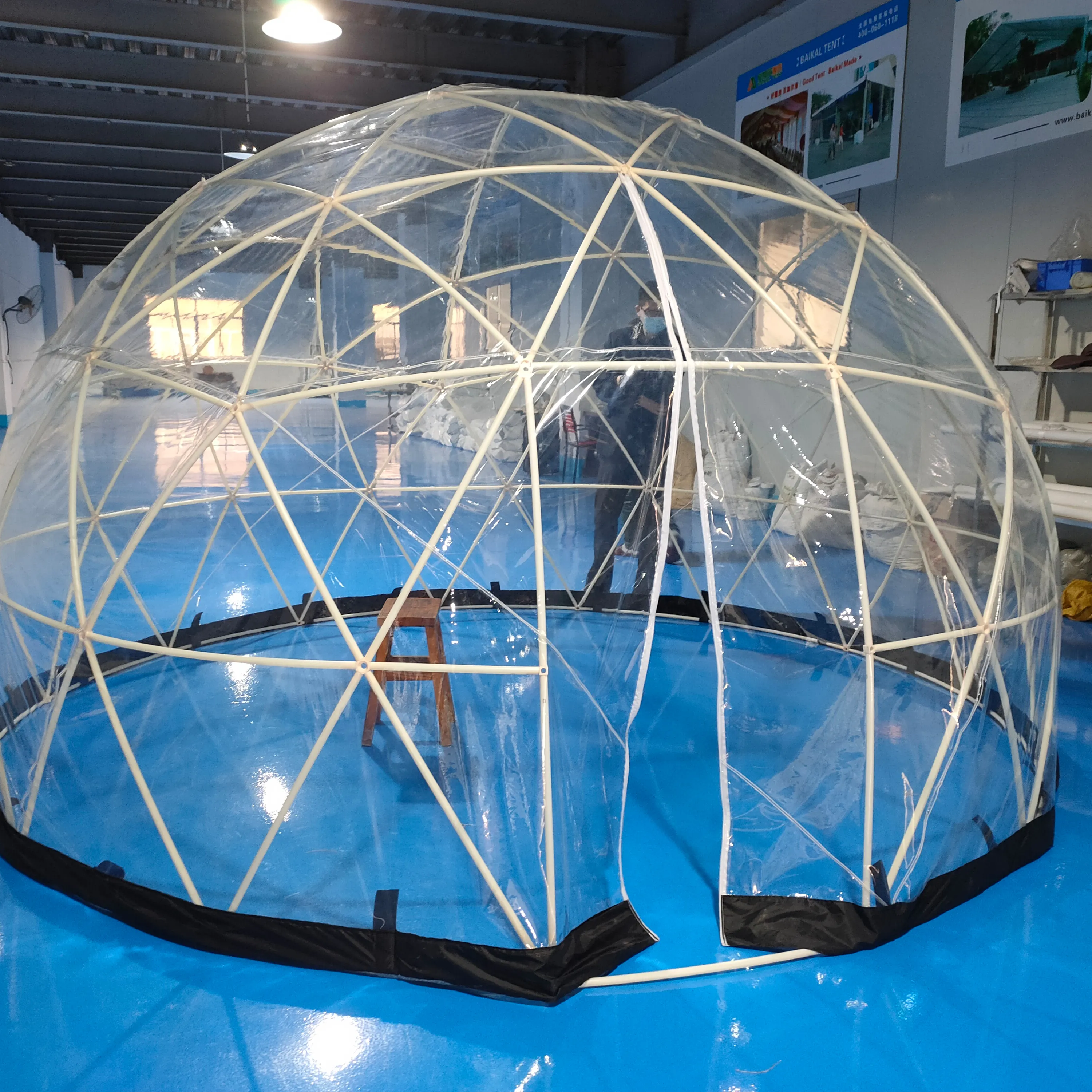 3.6M Wholeprice Luxe Outdoor Transparante Hotel Plastic Buizen Clear Dome Tuin Iglo Tent Voor Outdoor Party