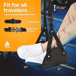 Repose-pieds d'avion avec sangle réglable, hamac portable pour les jambes, accessoires de voyage parfaits - Product Image 2