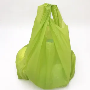 Custom Printed Logo Disposable HDPE Plastic T-shirt Shopping Bags Supermarket Grocery Retail Sack