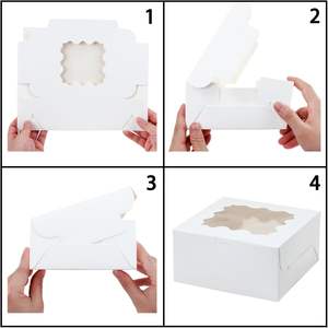 Cajas Personalizadas para Cupcakes y Postres - 4x4x2.5 Pulgadas, Color Personalizado, Papel <span class=keywords><strong>de</strong></span> Grado Alimenticio, Materiales Reciclados, con Relieve - Product Image 4