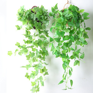 Panier de fleurs suspendu mural en lierre artificiel vert 30cm-100cm Décoration intérieure et extérieure en plastique - Product Image 1