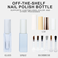 Flacons vides personnalisés pour vernis à ongles en gel 5ml 6ml 8ml avec couvercle à pinceau, fournisseur OEM ODM, emballage de bouteilles en verre pour huile à ongles, approvisionnement direct usine