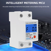 Medidor de energía monofásico con retroiluminación Digital LCD de carril Din, medidor de consumo de energía en kWh, vatímetro electrónico AC 220V 120V 80A, reinicio