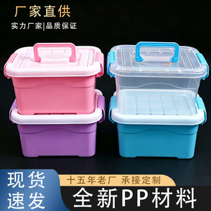 Plastic Storage Box Rectangle Solid Color With Lid For Toys Organizing Home Use - Product Image 5