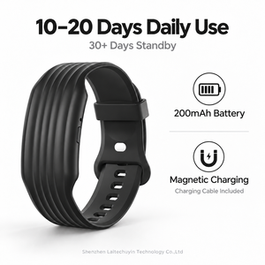 Bracelet intelligent léger HT51 sans écran, autonomie de 10 à 20 jours, bracelet en silicone tressé, suivi de bien-être pour usage quotidien - Product Image 2