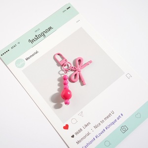 Llaveros con Lazo y Cuentas de Diseño Original DIY, Colgantes Kawaii para Bolsos y Carteras, Lindos Regalos Hechos a Mano para Mujeres y Niñas - Product Image 5