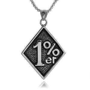 Kalung Baja Anti Karat 1% Unik untuk Pria, Liontin Keren Gaya Biker Motor dengan Rantai 24 inci - Product Image 1