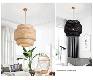 JYLIGHTING Usine de vente en gros, designer d'éclairage suspendu en bambou d'intérieur, décoration d'intérieur personnalisée, luminaire suspendu moderne à LED, lustres - Product Image 2