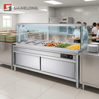 Gewerblicher 6-Pfannen Elektrischer Buffet-Wärmer Dampftisch aus 304 Edelstahl Speisenwärmer Bain-Marie für Hotels