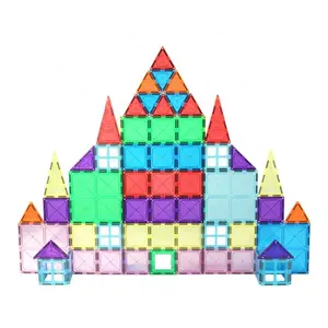 building block supplier Educational Toys Distributors Clear 3D Blocks Baby Magnetic Construction Tiles Building