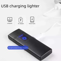Briquet électrique rechargeable en gros, charge USB, fumoir, briquet sans flamme USB avec lumière LED
