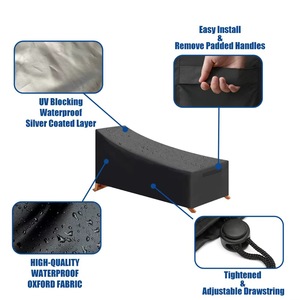 <span class=keywords><strong>Housse</strong></span> de chaise longue sur mesure avec cordon de serrage réglable et couche argentée pour mobilier d'extérieur – Fournisseur OEM - Product Image 5