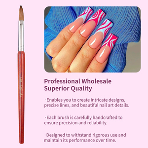 Pincel <span class=keywords><strong>de</strong></span> acrílico Kolinsky 100% <span class=keywords><strong>de</strong></span> marca privada 2026 con mango <span class=keywords><strong>de</strong></span> palisandro, tamaño 6 # 8 # 10 # 12 # 14 # 16 # 18 # Proveedor <span class=keywords><strong>de</strong></span> 20 Pinceles <span class=keywords><strong>de</strong></span> Manicura al por Mayor - Product Image 4