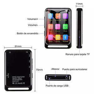 Reproductor MP3 con Pantalla Táctil de 2.4 Pulgadas, Directo de Fábrica, BT 5.0, Radio FM, Libro Electrónico, Grabadora de Video, Compatible con Tarjeta TF de 64GB, Reproductor de Música Portátil - Product Image 2