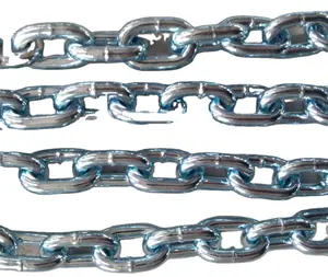 12MM Smooth Welded Galvanized Blue Color Iron Chain DIN766 GI Ship Chain
