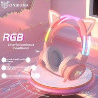 Casque de jeu filaire ONIKUMA X15 Pro avec haut-parleur de 50 mm, éclairage RGB, micro à double tête avec suppression du bruit, 3,5 mm pour PS5, PC, Xbox, Switch