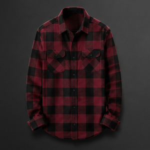 Chemise en flanelle à carreaux à manches longues pour homme de haute qualité, coupe classique, décontractée, en coton, boutonnée - Product Image 1