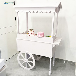 Candy Cart for Wedding and Holiday <strong>Decoration</strong> Vending Cart Wood <strong>Stall</strong> Stand Rolling Shelf - Product Image 5