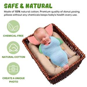 Accessoires de photographie pour nouveau-nés, oreillers de pose en forme de beignet pour bébé en coton ultra-doux, ensemble d'accessoires de pose pour studio <span class=keywords><strong>photo</strong></span> professionnel, 6 pièces - Product Image 3