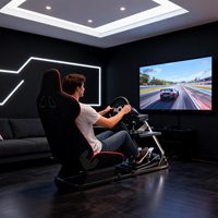 Chaise de simulateur de course professionnelle avec design traditionnel, tissu en maille respirant, angle réglable, rails coulissants lisses