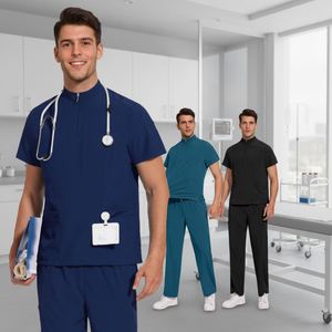 Uniforme de Hospital Moderno en Color Esmerilado, con Logotipo Personalizado, Transpirable, Cintura Elástica, Unisex, Conjunto de Uniforme Esmerilado - Product Image 1
