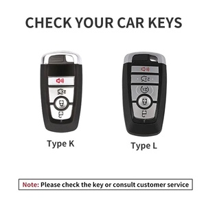 Housse de clé de voiture en cuir, 4 à 5 boutons, pour <span class=keywords><strong>Ford</strong></span> Fusion Mustang Edge Explorer <span class=keywords><strong>Focus</strong></span> F150-F550 Escape Lincoln Mondeo - Product Image 2