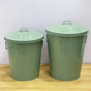 뜨거운 판매 금속 쓰레기통 야외 금속 쓰레기통 금속 뚜껑이있는 대형 쓰레기통 재활용 쓰레기통