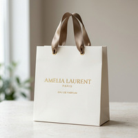 Sacs d'expédition en papier de luxe à impression personnalisée pour emballage de cadeaux bougies avec nœud en ruban
