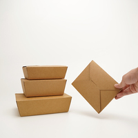 Boîte alimentaire personnalisée en papier kraft avec intérieur résistant à la graisse pour la vente à emporter des restaurants et l'emballage alimentaire commercial