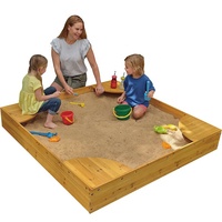 Outdoor Wooden Sandbox with Cover, Sandbox for Children