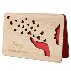 บัตรอวยพรไม้สไตล์นอร์ดิกไม้ไผ่งานครบ<span class=keywords><strong>รอบ</strong></span>วันแต่งงานงานไม้แกะสลักเป็นมิตรต่อสิ่งแวดล้อม - Product Image 5