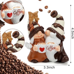 Estatua Enano Amante del Cafe Resina Pintada Mano Figura Barista Escritorio Ornamento Regalo Oficina Cafeteria Decoracion - Product Image 2