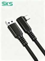 Câble USB C à angle droit de 90 degrés, câble de charge rapide USB-A vers USB Type C tressé pour ordinateur portable, tablette, téléphone portable, 1 m, 2 m