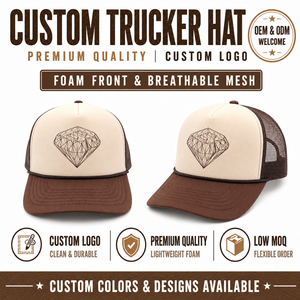 Gorra trucker vintage estilo OTTO de espuma con logo personalizado impreso, alta calidad OEM, MOQ bajo, gorra snapback de 5 paneles con malla trasera para hombre - Product Image 1
