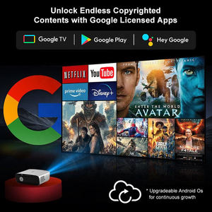 Projecteur de cinéma portable extérieur Android avec télécommande sans fil, audio Dolby 3D 4K autorisé par Google TV, correction automatique de la forme du cadre - Product Image 2