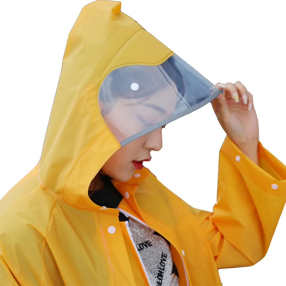 Factory Best customized logo printed Waterproof PVC Raincoat poncho with buttons