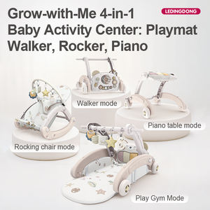 Grow with Me Centre d'activités pour bébé 4 en 1 Trotteur pour tout-petits Fauteuil à bascule pour nouveau-né Piano pour bébé Tapis de jeu pour bébé - Product Image 2