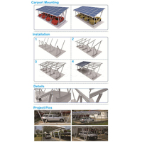 Structure de montage de carport solaire photovoltaïque étanche, structures de support de carport