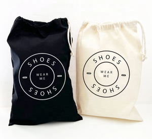 Grand sac à cordon en coton noir personnalisé sacs à main de luxe produits en cuir couvre-chaussures cache-poussière robe pour chaussures vêtements chapeaux - Product Image 6