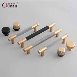 Oukali moderno semplice commercio all'ingrosso mobile maniglia camera da letto manopola zigrinato in alluminio armadio argento maniglie - Product Image 5