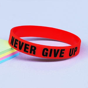 N'abandonnez jamais bracelet en silicone bracelet personnalisé promotionnel sport bracelets en caoutchouc élastique pour événements bracelet en silicone - Product Image 5