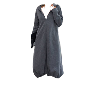 Custom Women's Regular Embroidered Knitted <b>Cardigan</b> Casual Hooded <b>Coat</b> Loose Full Sleeves Breathable Lined Streetwear Autumn - Product Image 1