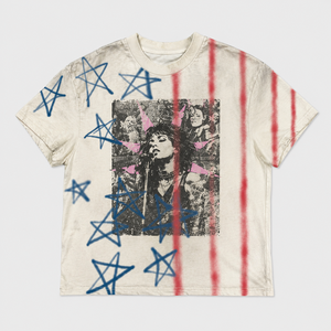 OEM Oversized T-<b>shirt</b> 300GSM Heavyweight Cotton Washed Cropped Boxy Rhinestone Bling Graphic Tee <b>Men</b> T <b>Shirt</b> - Product Image 1