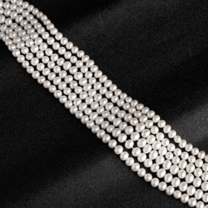 Satış promosyonu 4-5MM AAA tatlı su incileri klasik el yapımı boncuk inci kolye DIY platin kaplama 18K altın - Product Image 6
