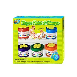 Дешевые 40 мл 6 видов цветов нетоксичные моющиеся детские штампы для рисования пальцами