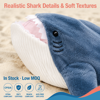 Grande peau de requin en peluche semi-finie ultra douce 50/70cm, rembourrée en coton PP, anti-stress, cadeau d'anniversaire