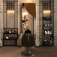Mobilier de salon de coiffure pour hommes, station de travail, design d'intérieur, personnalisation complète de la pièce, décoration et rénovation de salon de coiffure