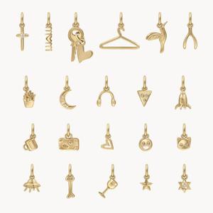 Plaqué or 18 carats, accessoire de bricolage détachable personnalisé, pendentifs à breloques OEM ODM empilables pour <span class=keywords><strong>la</strong></span> fabrication de bijoux de collier - Product Image 1