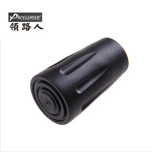 Couvre-pieds ronds pour bâtons de randonnée Paceleader, en plastique noir avec poignée en caoutchouc, équipement de plein air - Product Image 1